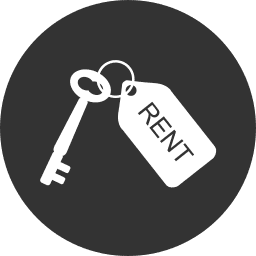 Key with rent tag icon